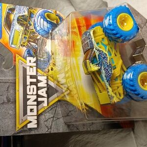 Yellow Monster Jam Blue Thunder Toy Truck